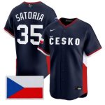 Czech Republic #35 Ondej Satoria Nike Navy 2026 World Classic Jersey