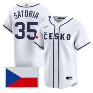 Czech Republic #35 Ondej Satoria Nike White 2026 World Classic Jersey