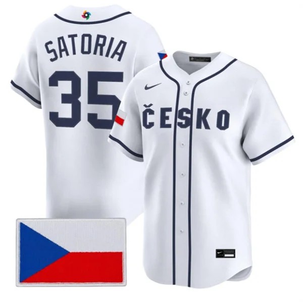 Czech Republic #35 Ondej Satoria Nike White 2026 World Classic Jersey