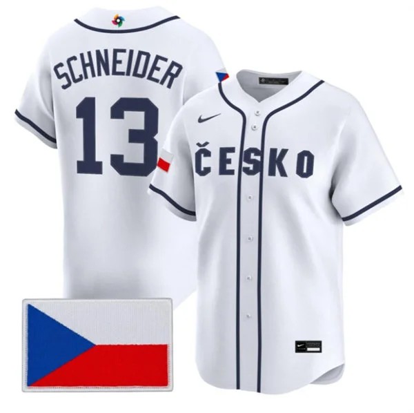 Czech Republic #13 Martin Schneider Nike White 2026 World Classic Jersey