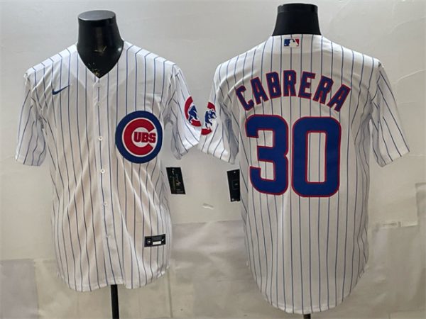 Chicago Cubs #30 Edward Cabrera White 2026 Cool Base Stitched Jersey