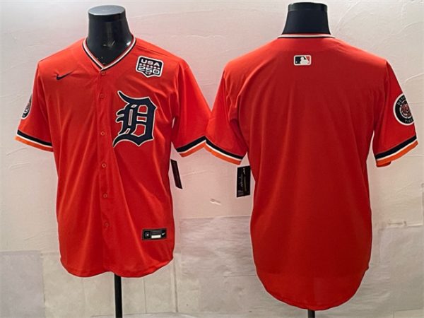 Detroit Tigers Blank Orange 2026 Alternate USA 250' Patch Vapor Premier Limited Stitched Jersey