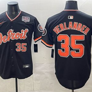Detroit Tigers #35 Justin Verlander Navy 2026 Alternate USA 250' Patch Vapor Premier Limited Stitched Jersey