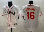 Japan #16 Shohei Ohtani White 2026 World Classic Home Stadium Stitched Jersey