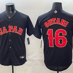 Japan #16 Shohei Ohtani Black 2026 World Classic Road Stadium Stitched Jersey