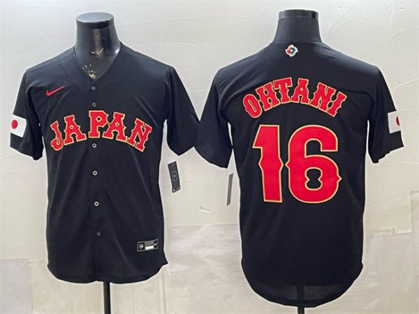 Japan #16 Shohei Ohtani Black 2026 World Classic Road Stadium Stitched Jersey