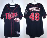Minnesota Twins #48 Torii Hunter Navy Double Knit Stitched Jersey