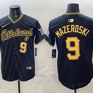 Pittsburgh Pirates #9 Bill Mazeroski Black Limited Stitched Jersey