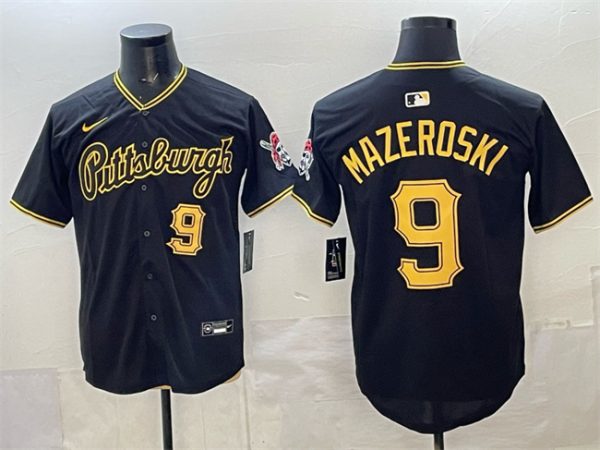 Pittsburgh Pirates #9 Bill Mazeroski Black Limited Stitched Jersey