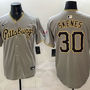 Pittsburgh Pirates #30 Paul Skenes Gray Limited Stitched Jersey