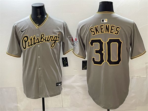 Pittsburgh Pirates #30 Paul Skenes Gray Limited Stitched Jersey