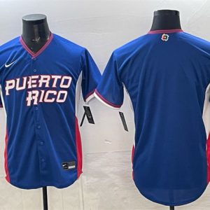 Puerto Rico Blank Blue 2026 World Classic Road Stadium Stitched Jersey