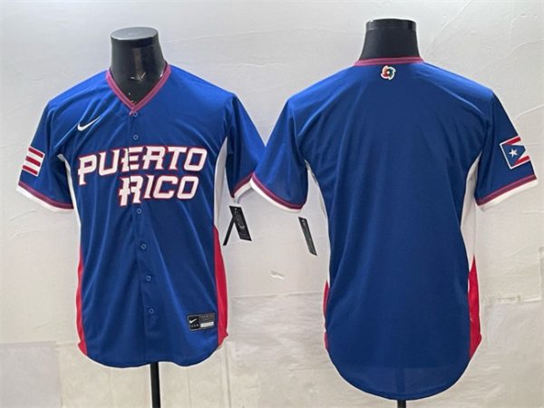 Puerto Rico Blank Blue 2026 World Classic Road Stadium Stitched Jersey