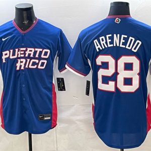 Puerto Rico #28 Nolan Arenado Royal 2026 World Classic Road Stadium Stitched Jersey