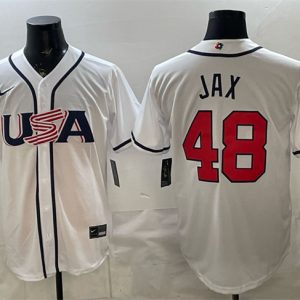 USA #48 Griffin Jax White 2026 World Classic Home Stadium Stitched Jersey