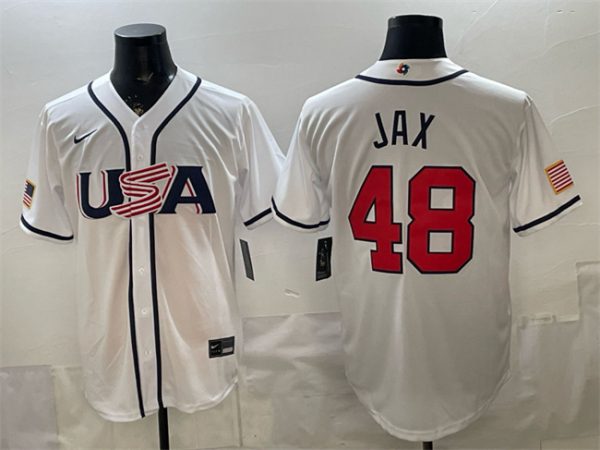 USA #48 Griffin Jax White 2026 World Classic Home Stadium Stitched Jersey