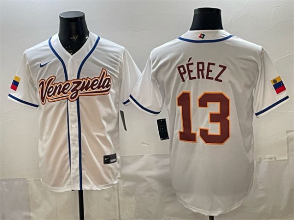 Venezuela #13 Salvador P¨¦rez White 2026 World Classic Home Stadium Stitched Jersey