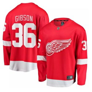 Detroit Red Wings #36 John Gibson Red Home Stitched Jersey