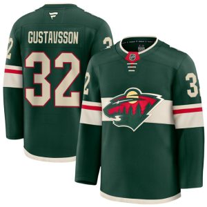 Minnesota Wild #32 Filip Gustavsson Green Home Stitched Jersey