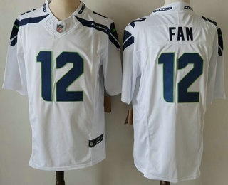 Seattle Seahawks #12 Fan Limited FUSE White Vapor Jersey