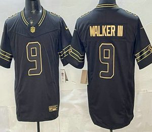 Seattle Seahawks #9 Kenneth Walker III Black Gold FUSE Vapor Limited Stitched Jersey