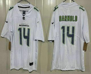 Seattle Seahawks #14 Sam Darnold Limited White Fashion Vapor Jersey