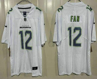 Seattle Seahawks #12 Fan Limited White Fashion Vapor Jersey