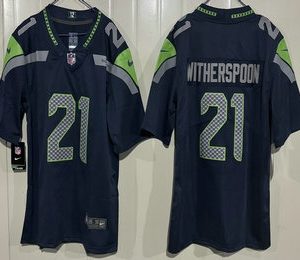Seattle Seahawks #21 Devon Witherspoon Limited Navy Vapor Jersey