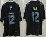 Seattle Seahawks #12 Fan Limited Black Fashion Vapor Jersey