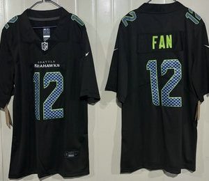Seattle Seahawks #12 Fan Limited Black Fashion Vapor Jersey