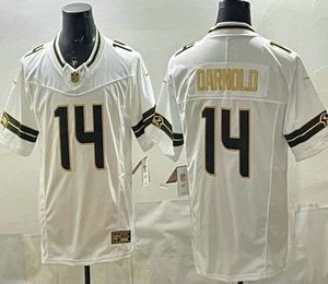 Seattle Seahawks #14 Sam Darnold Limited White Gold FUSE Vapor Jersey