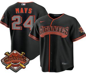 San Francisco Giants #24 Willie Mays Black 2026 Alternate Stadium Stitched Jersey