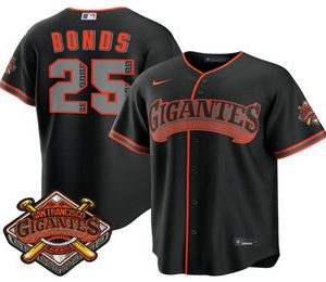 San Francisco Giants #25 Barry Bonds Black 2026 Alternate Stadium Stitched Jersey