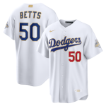 Los Angeles Dodgers #50 Mookie Betts Nike White 2026 Gold Collection Stadium Jersey