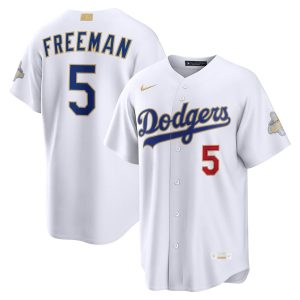 Los Angeles Dodgers #5 Freddie Freeman Nike White 2026 Gold Collection Stadium Jersey