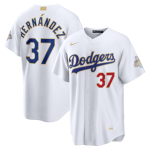 Los Angeles Dodgers #37 Teoscar Hern¨¢ndez Nike White 2026 Gold Collection Stadium Jersey
