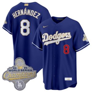 Los Angeles Dodgers #8 Enrique Hern¨¢ndez Royal 2026 Alternate Gold Collection Stadium Stitched Jersey