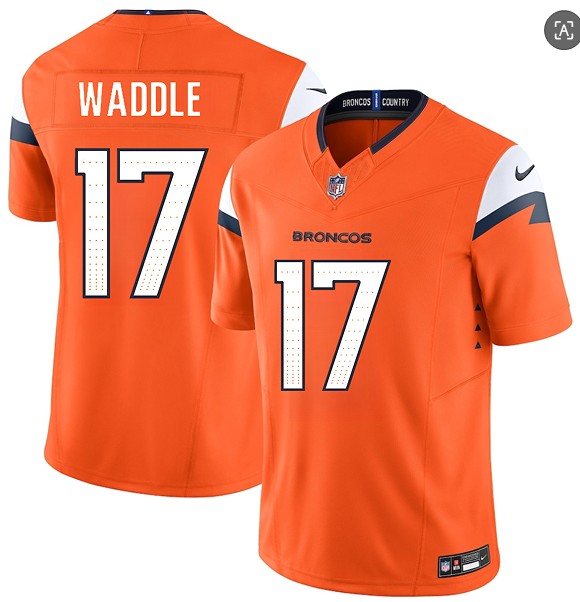 Denver Broncos #17 Jaylen Waddle Orange 2026 F.U.S.E. Vapor Limited Stitched Jersey