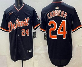 Detroit Tigers #24 Miguel Cabrera Navy Limited Jersey