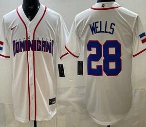 Dominican #28 Austin Wells White 2026 World Classic Cool Base Jersey