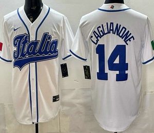 Italy #14 Jac Caglianone White 2026 World Classic Cool Base Jersey