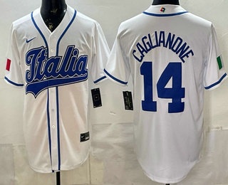 Italy #14 Jac Caglianone White 2026 World Classic Cool Base Jersey