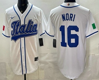 Italy #16 Dante Nori White 2026 World Classic Cool Base Jersey