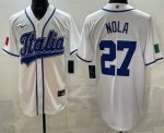 Italy #27 Aaron Nola White 2026 World Classic Cool Base Jersey
