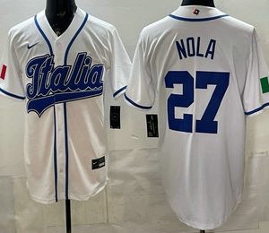 Italy #27 Aaron Nola White 2026 World Classic Cool Base Jersey