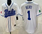 Italy #1 Jonathon Berti White 2026 World Classic Cool Base Jersey