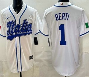Italy #1 Jonathon Berti White 2026 World Classic Cool Base Jersey