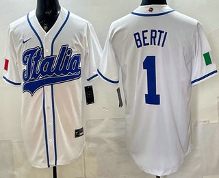 Italy #1 Jonathon Berti White 2026 World Classic Cool Base Jersey