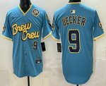 Milwaukee Brewers #9 Bob Uecker Blue City Connect Limited Jersey