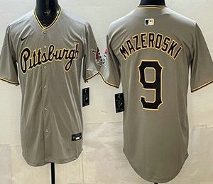 Pittsburgh Pirates #9 Bill Mazeroski Grey Limited Jersey